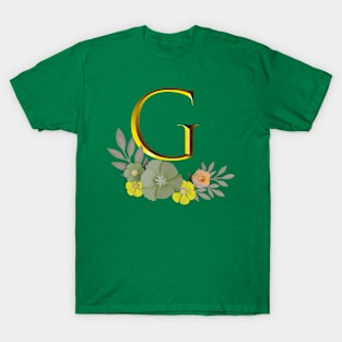 Monogram Alphabet Flower G T-Shirt